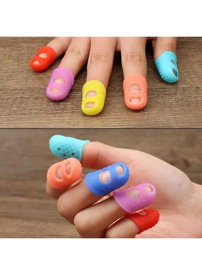 My souq store :5pcs Silicone Finger Protectors - Heat Resistant Fingertip Guards for DIY Crafts, Sewing & Hot Glue Safety - Multi-Color - Image 4